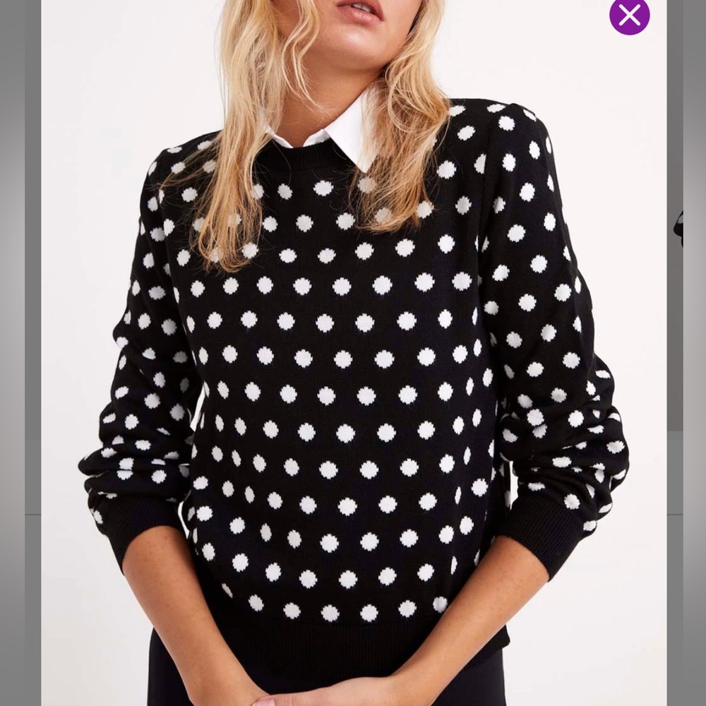 3/30$ Polka dot knit sweater sz M